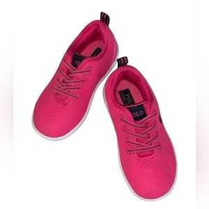 POLO Ralph Lauren Girl’s Pink Sneakers Size 10 Toddler Youth New